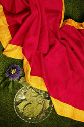 Maroon red with yellow gold Zari Border Kanjivaram Silk Saree - MIRASILKS Maroon red with yellow gold Zari Border Kanjivaram Silk Saree